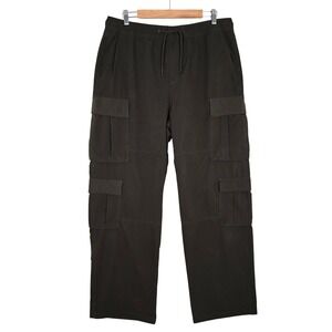 Arsenic Men's Dark Brown Ripstop Technical Cargo Pants Elasticized Waist XL